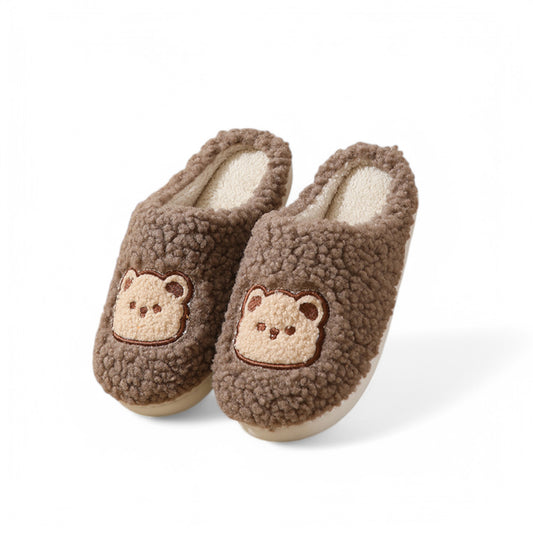 Fluffy Teddy Slides - Plush Schlappen