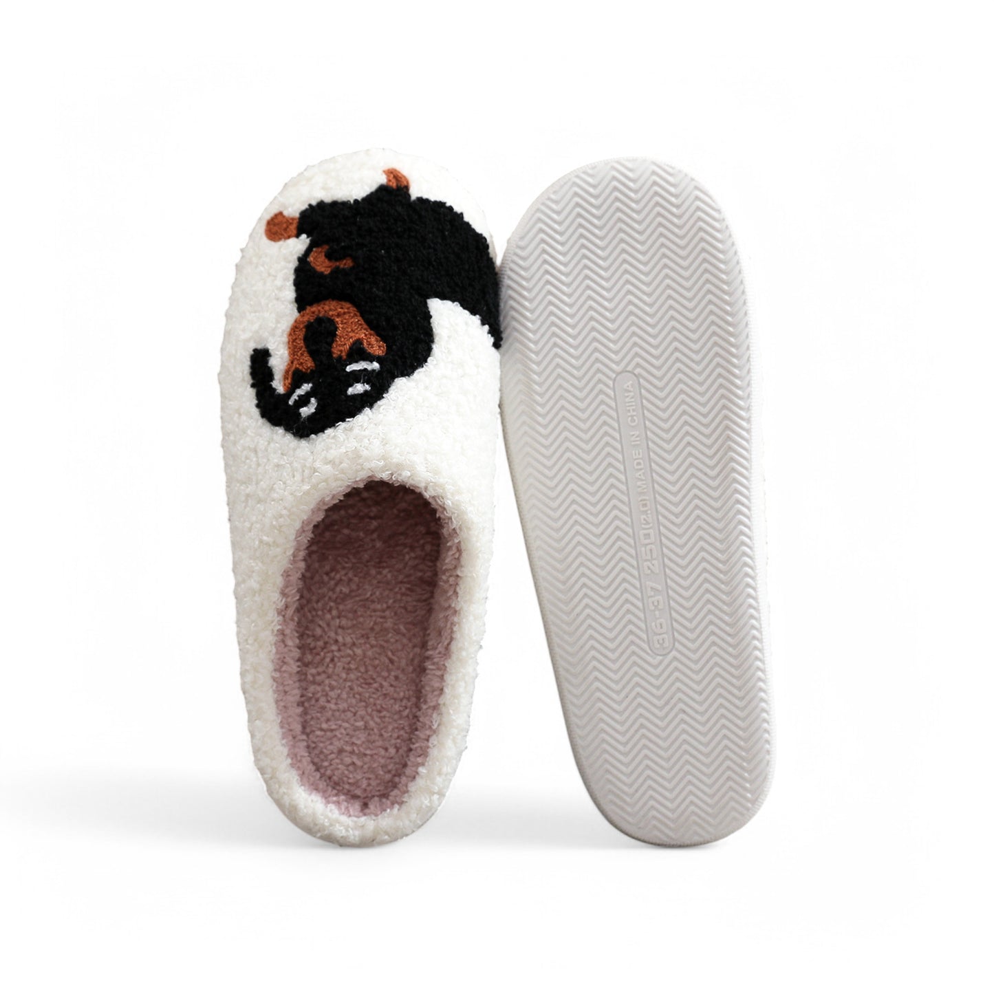 Fluffy Dog Slides - Plush Schlappen