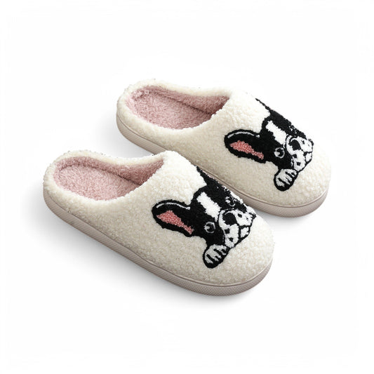 Fluffy Dog Slides - Plush Schlappen