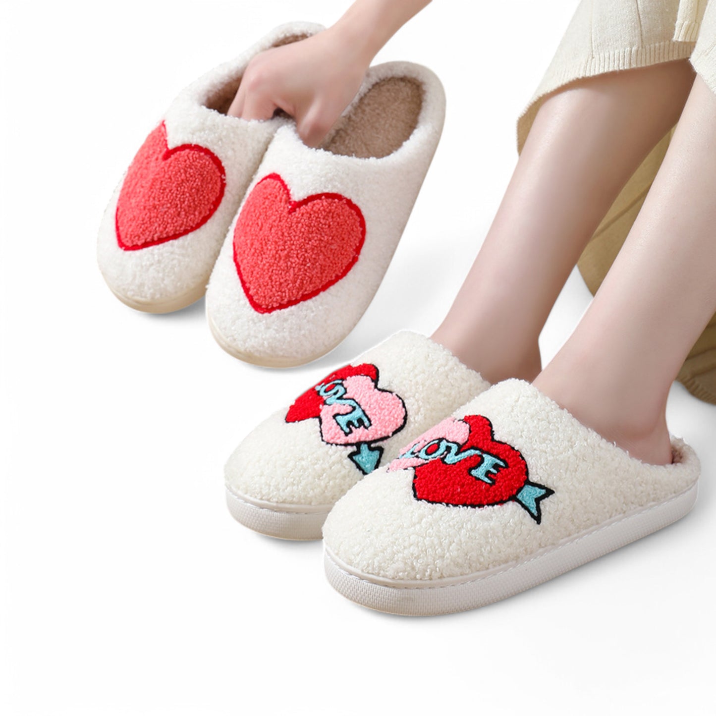 Fluffy Love Slides - Plush Schlappen