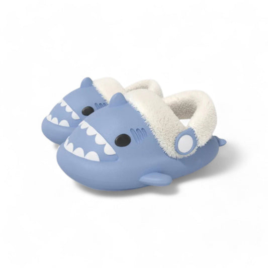 Happy Slipper - Mini Shaggy Shark Slides